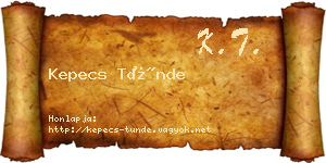 Kepecs Tünde névjegykártya