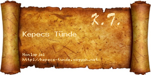 Kepecs Tünde névjegykártya