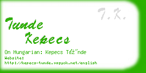 tunde kepecs business card